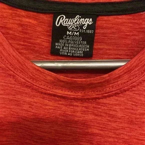 Mens  Medium Red Rawlings Workout Shirt - Picture 4 of 8